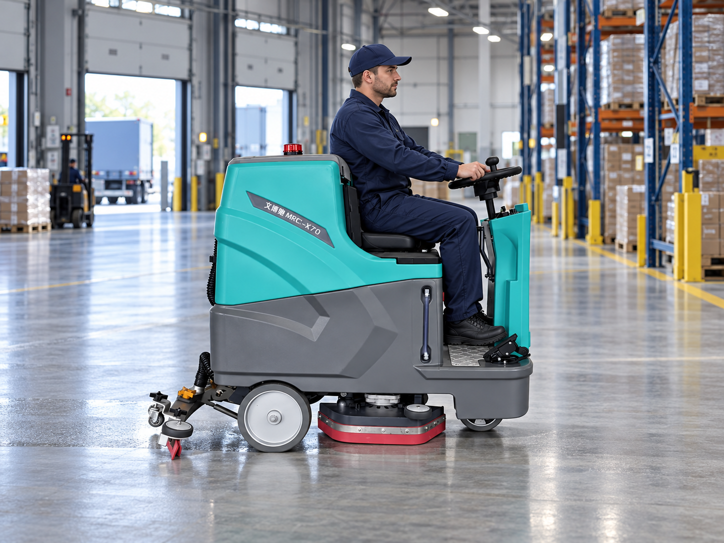 MRCH X70 warehouse cleaning solution — illustrative product application